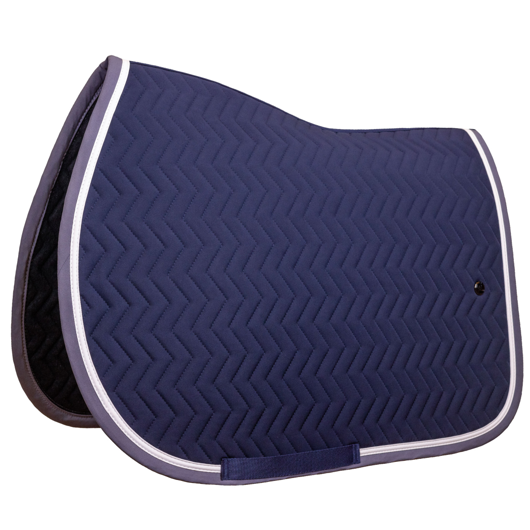 Tapis de selle Arrow - bleu marine/gris - blanc