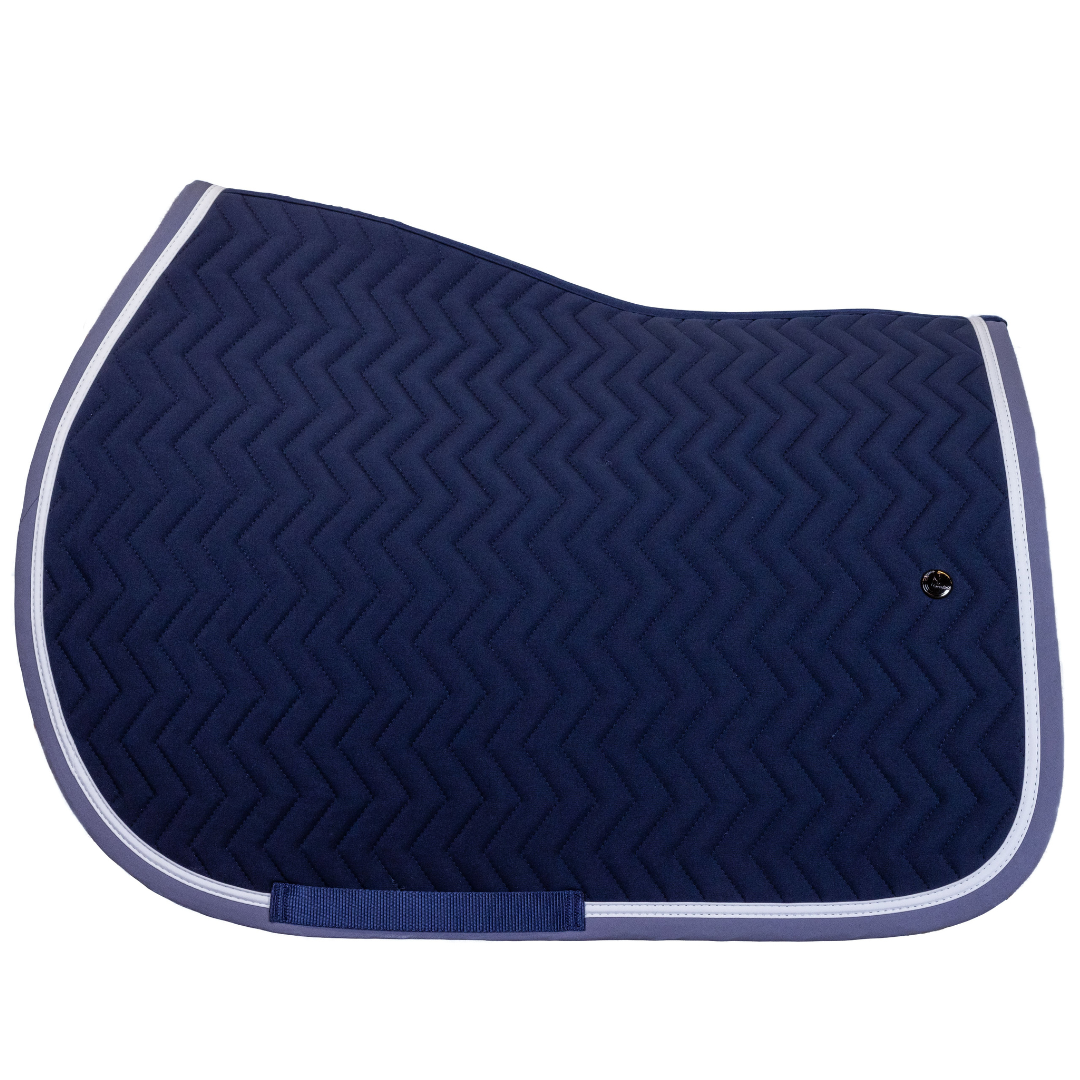 Tapis de selle Arrow - bleu marine/gris - blanc