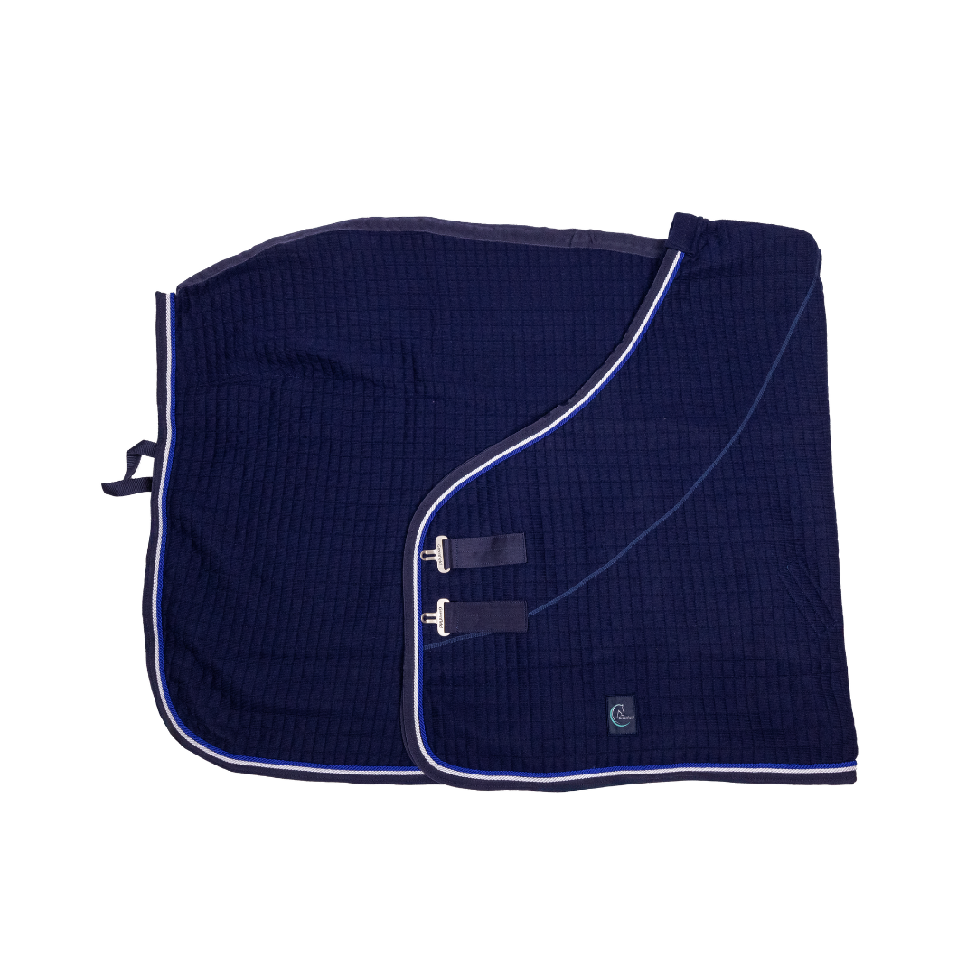 Thermo deken - blauw/blauw - wit/koningsblauw