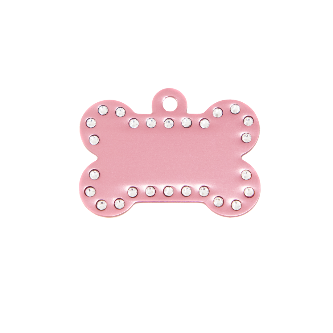 Médaillon en forme d’os avec des strass