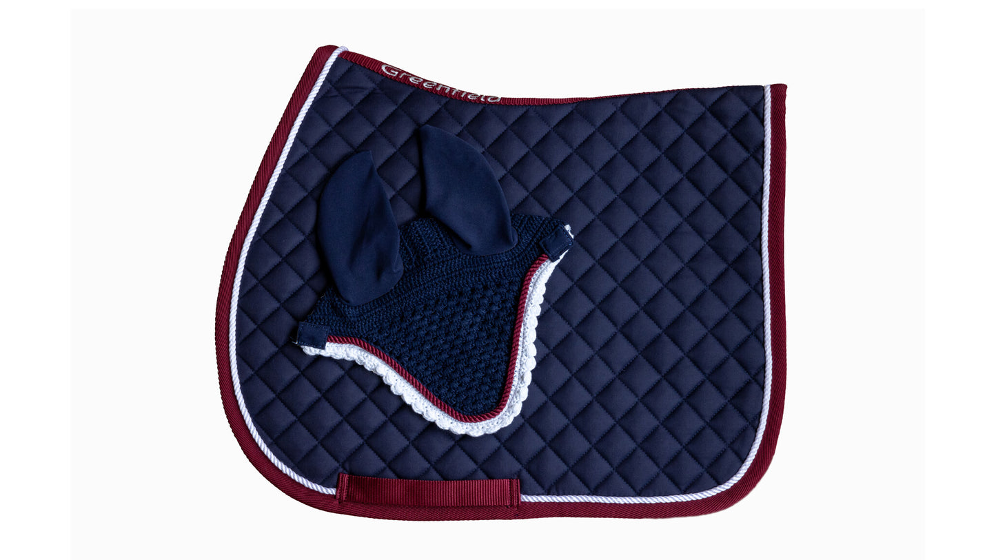 Oornetje Classic pony - blauw/wit - bordeaux