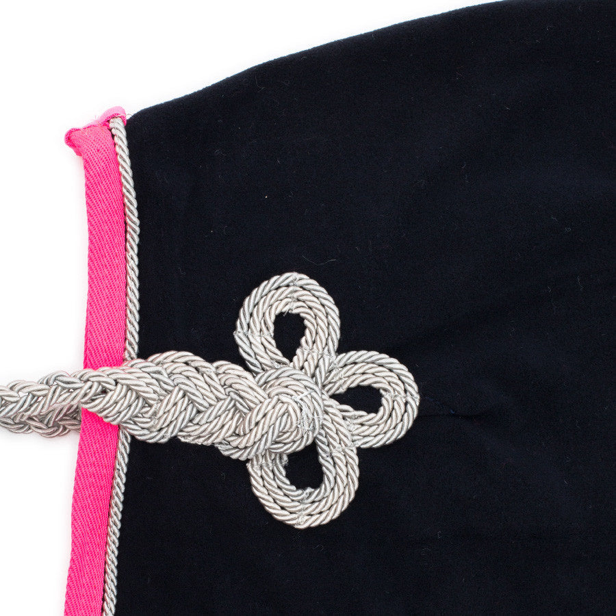 Chemise polaire poney - bleu marine/fushia-gris argent