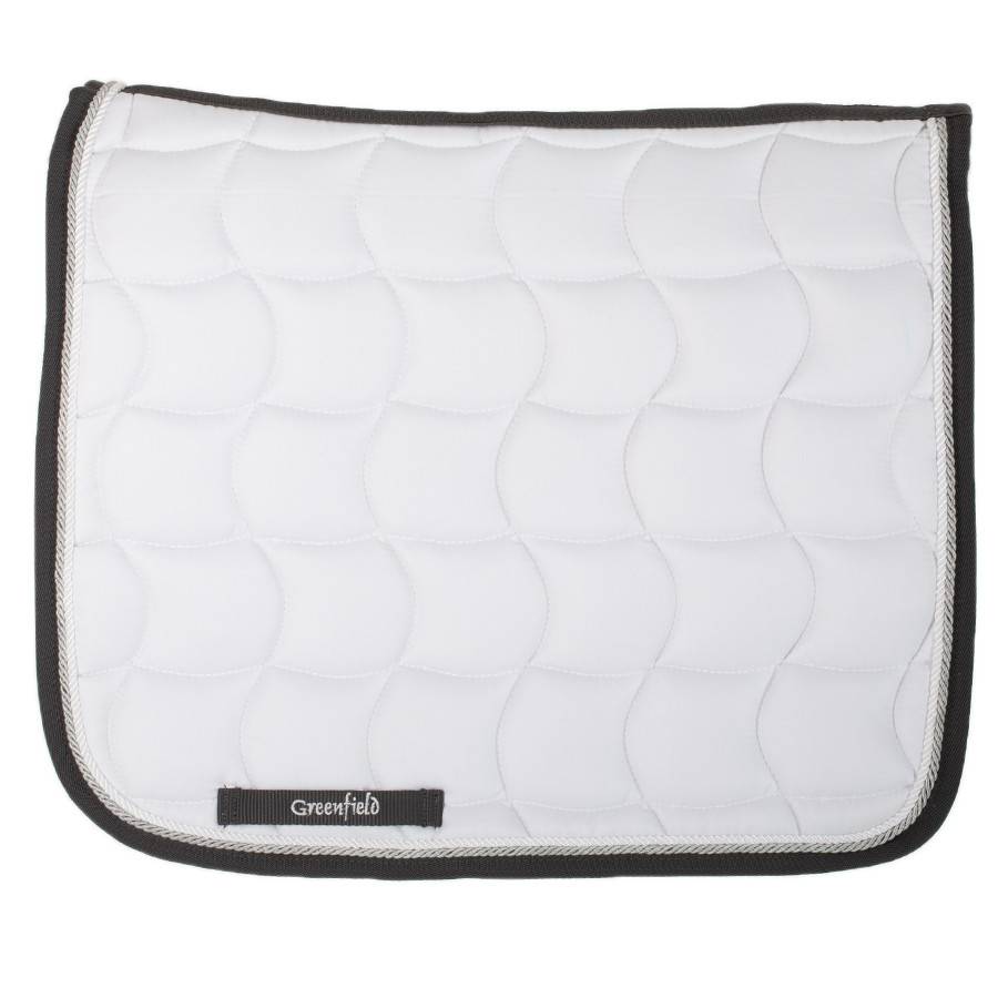 Tapis de selle dressage - blanc/gris-blanc/gris argent