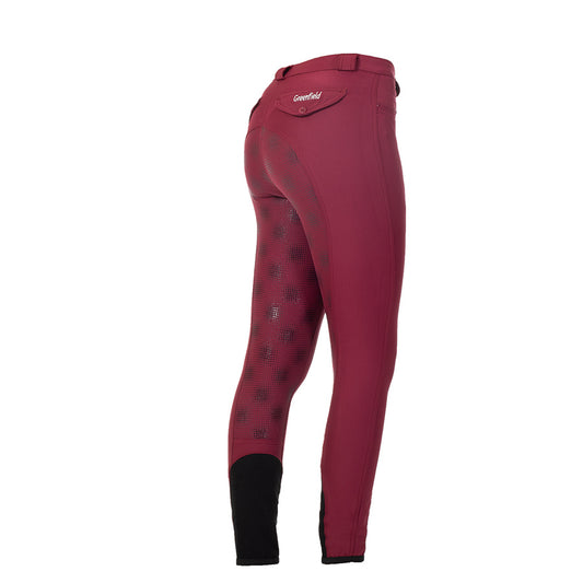 Reithose Damen GF - burgund - Vollbesatz Grip