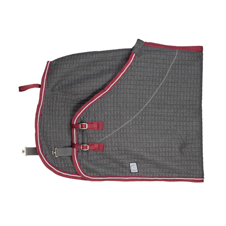Couverture thermo - gris/bordeaux-gris argent/bordeaux