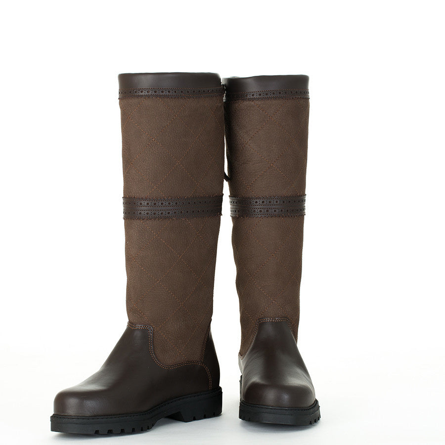 Checked outdoor boots - wide