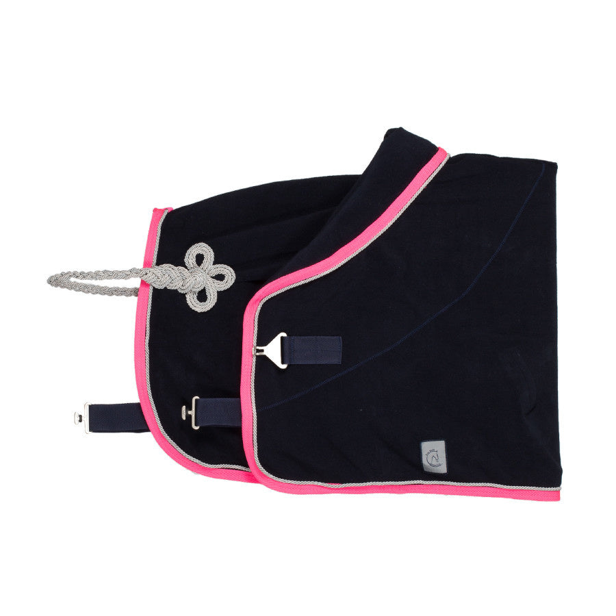 Chemise polaire poney - bleu marine/fushia-gris argent