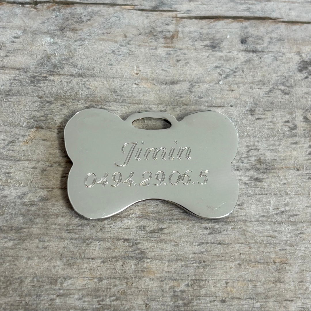 Bone tag + glitter