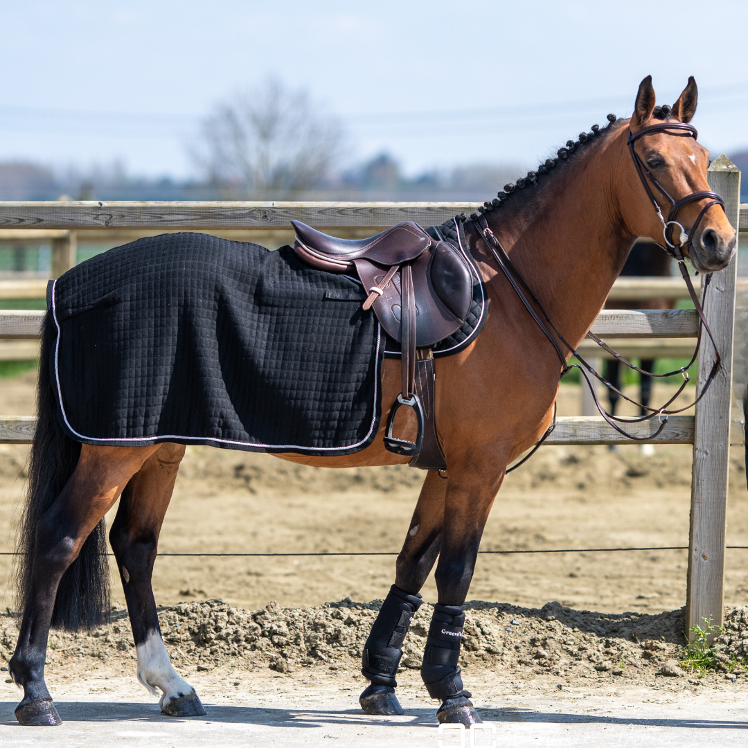 Carré couvre-reins thermo - noir/noir - argenté