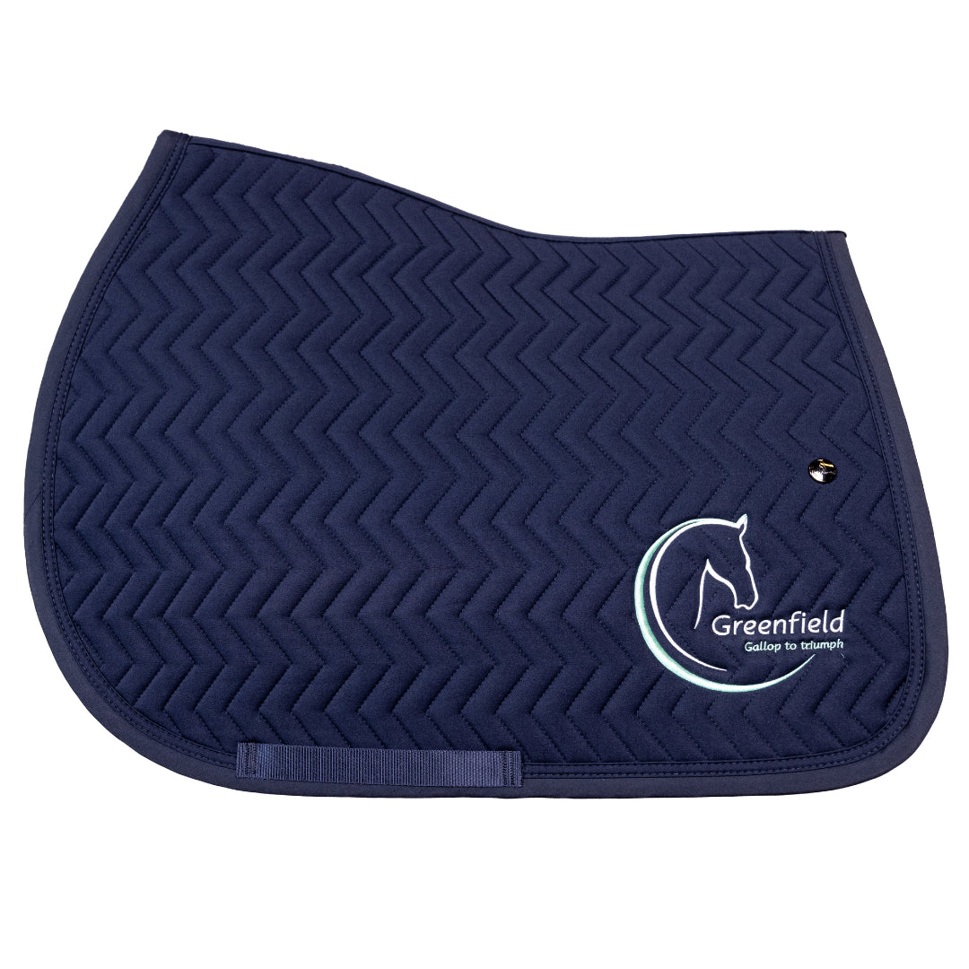 Tapis de selle Arrow - bleu marine + GF logo