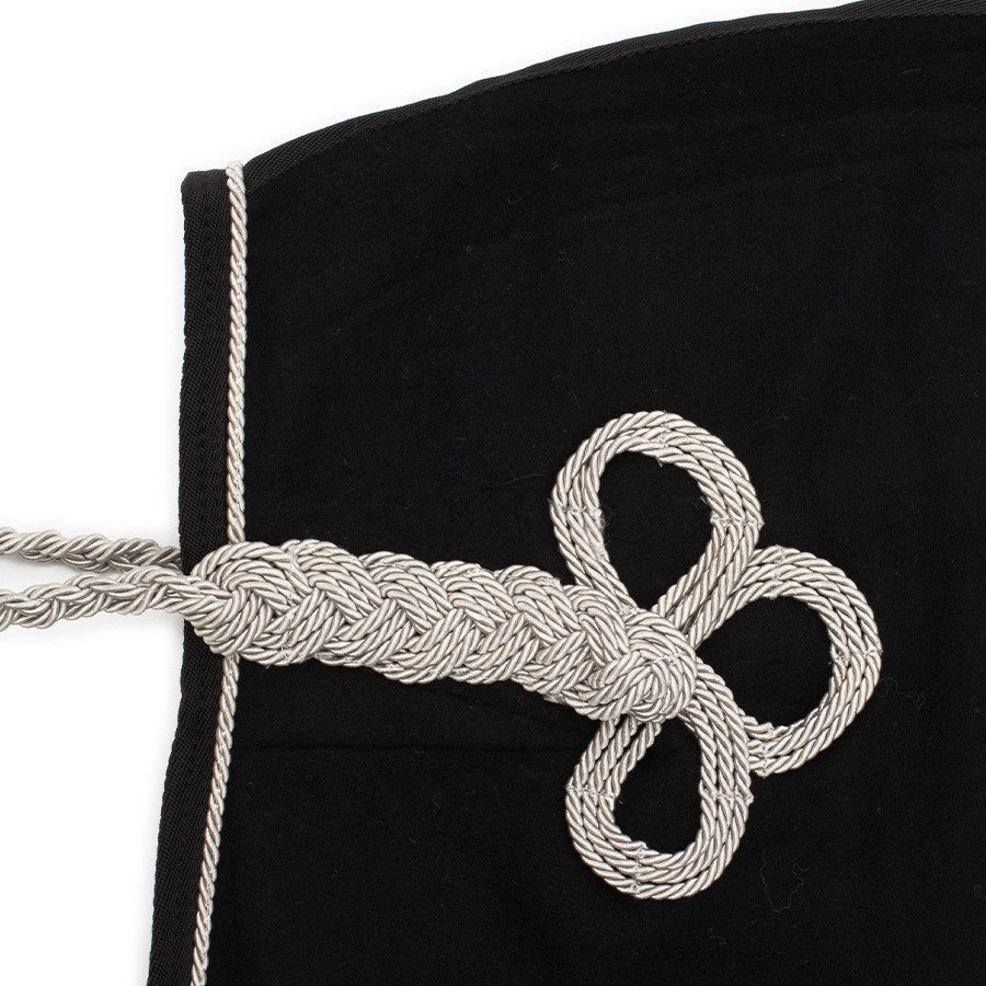 Couvre-reins en laine - noir/noir-gris d'argent