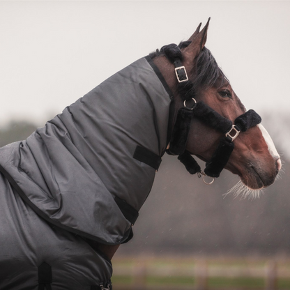 Turnout rug 400 gram - Black/grey