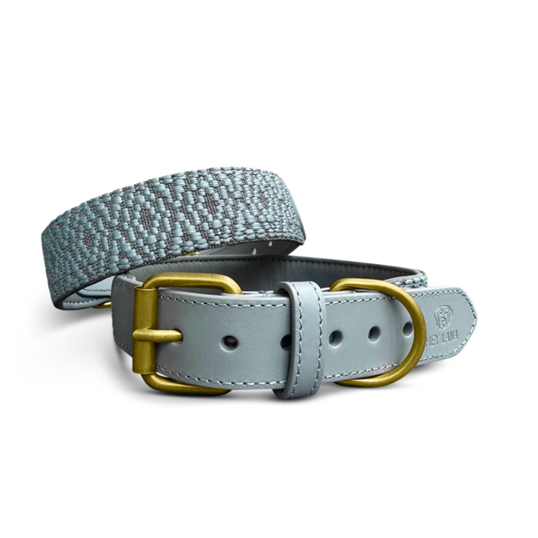 Dog collar - Anthracite/Ice blue