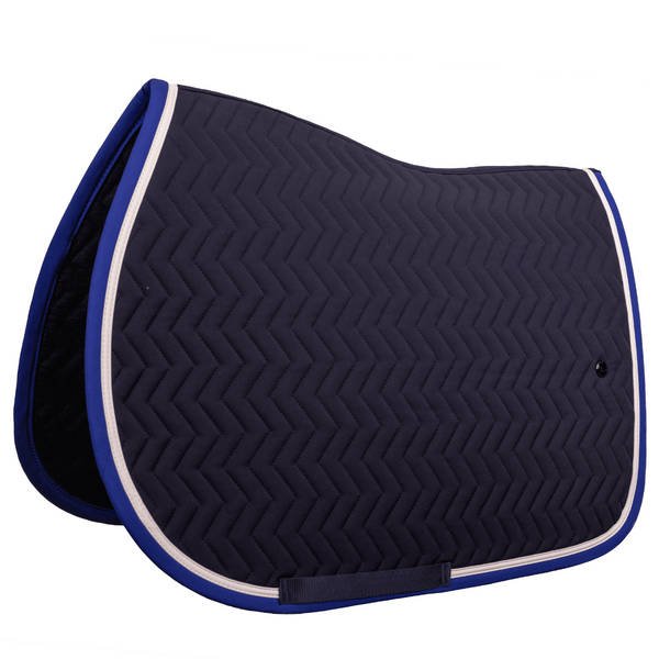 Tapis De Selle Numnah Avec Voile Anti-mouches – Intérieur Coton, Bleu Roi, Taille Cob