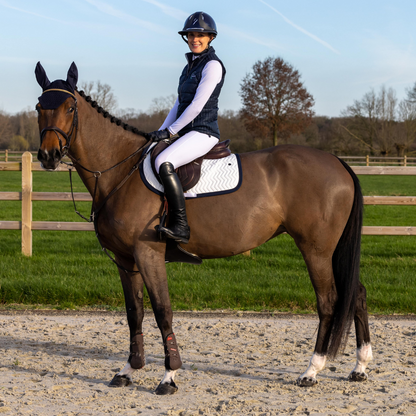 Saddle pad Arrow - white/navy - navy