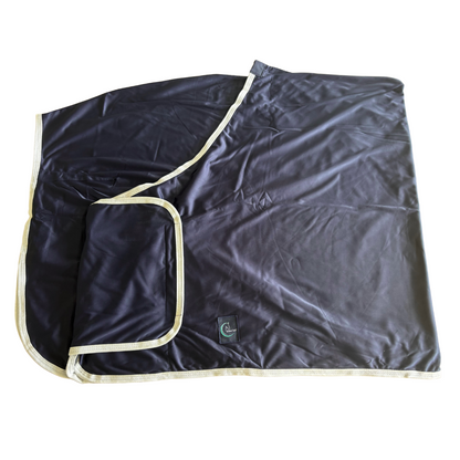 Fleece shine Werbedecke - marine/weiß