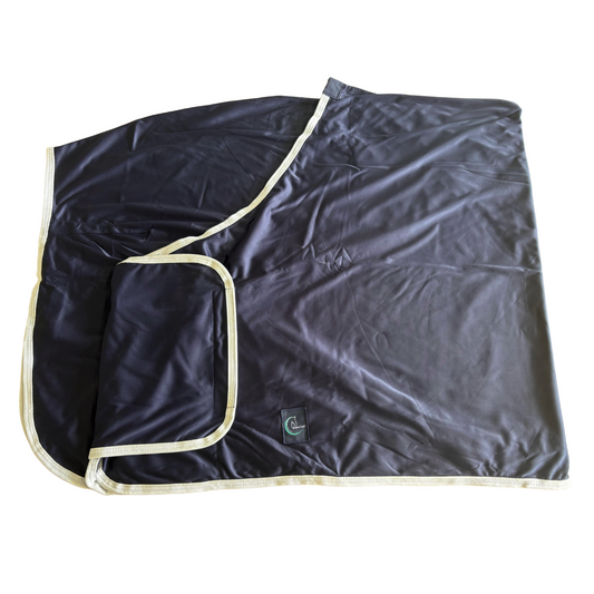 Publicity shine fleece rug - navy/white