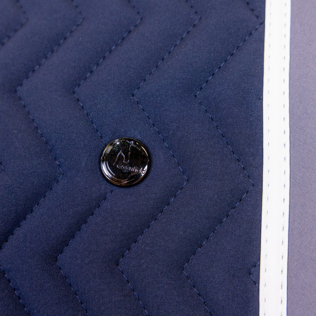Tapis de selle Arrow - bleu marine/gris - blanc