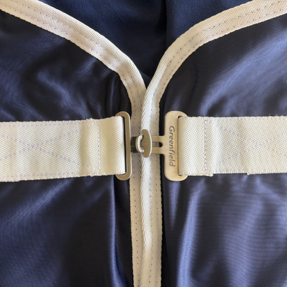 Fleece shine Werbedecke - marine/weiß
