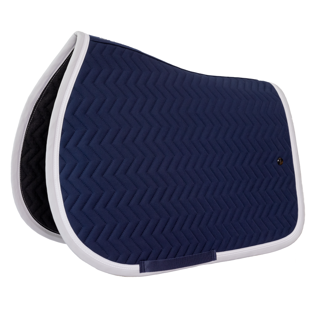 Saddle pad Arrow - navy/grey - white