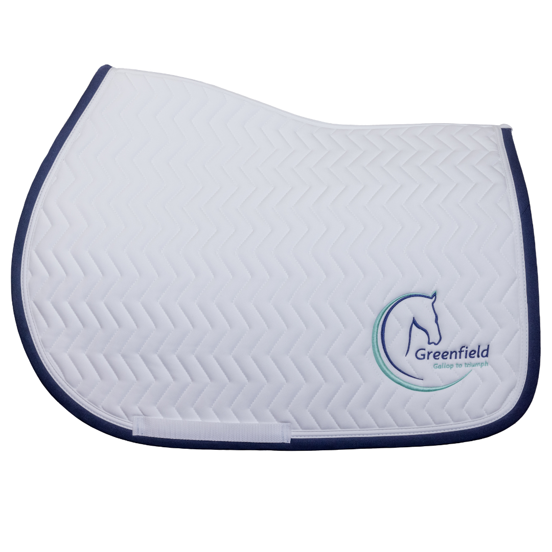 Saddle pad Arrow - white/navy - white + GF logo