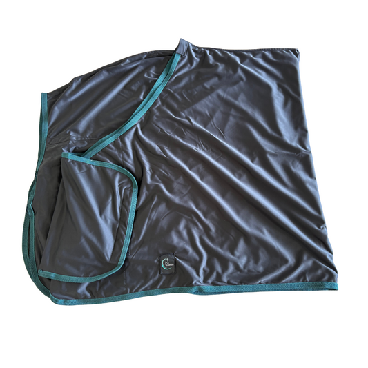 Publicity shine fleece rug - black/green