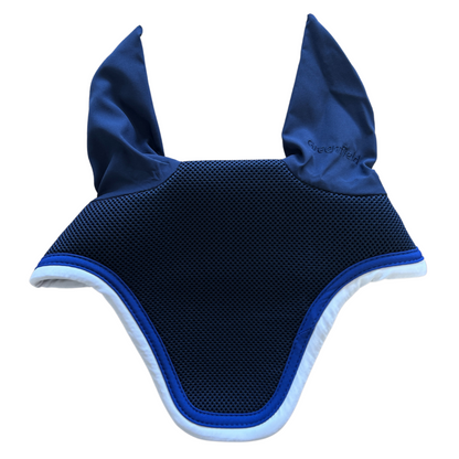 Mesh flyveil - navy/royal blue - white