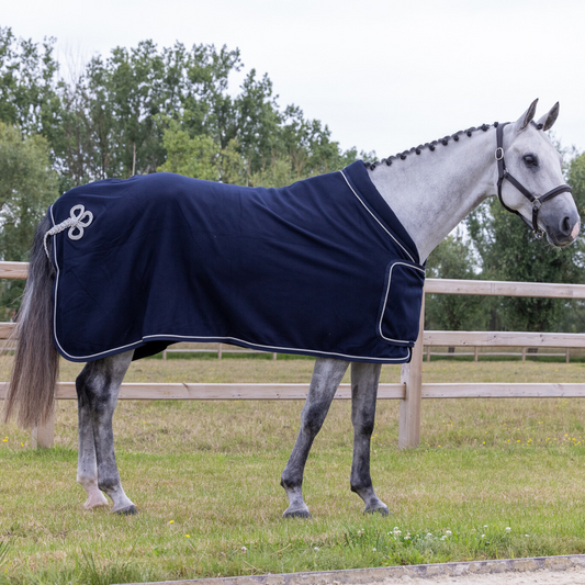 Fleece-Werbedecke - marine/marine-silber 