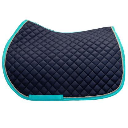 Tapis de selle Cookie - bleu marine/vert menthe - gris argenté