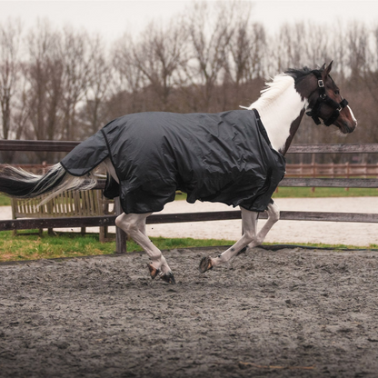 Turnout rug 400 gram - Black/grey