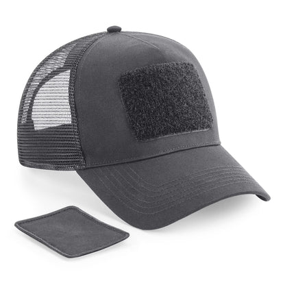 Mesh cap with removable patch