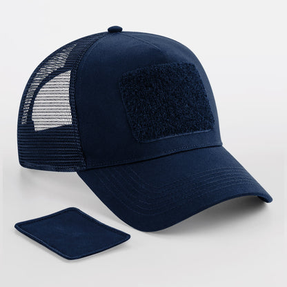 Mesh cap with removable patch