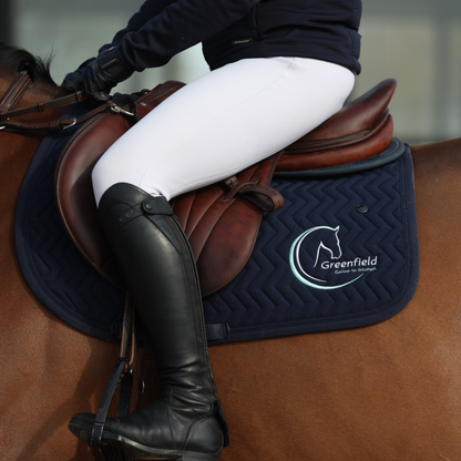Tapis de selle Arrow - bleu marine + GF logo