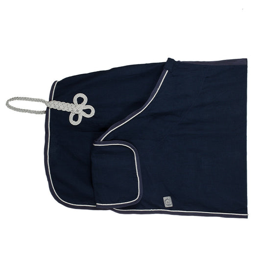 Werbedecke mit Wabenmuster - marineblau/marineblau-silber