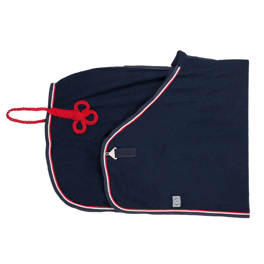 Honeycomb rug - navy/navy-white/red