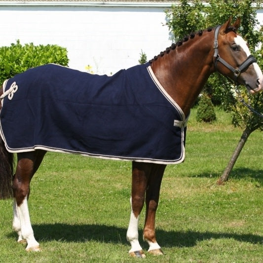 Woolen rug - navy/beige-navy/beige