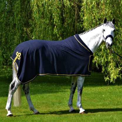 Fleece publicity rug - navy/navy-gold with GF logo