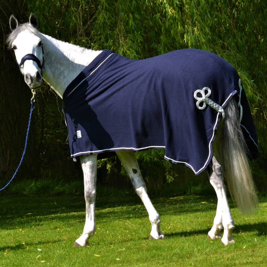 Fleece-Werbedecke - Marineblau/Marineblau-Silber mit GF-Logo