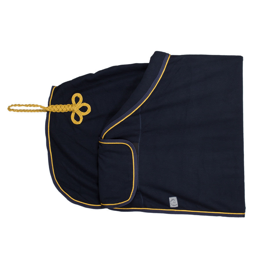 Fleece publiciteitsdeken - blauw/blauw - goud