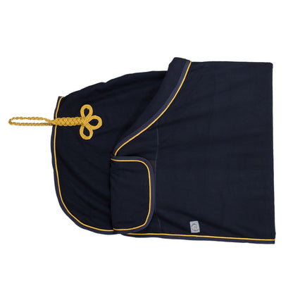 Fleece publiciteitsdeken - blauw/blauw - goud