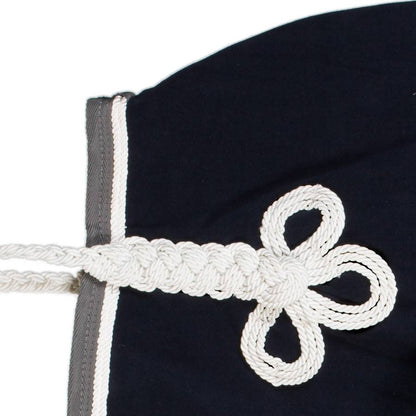 Ausreitdecke Fleece - marine/grau-weiß/weiß