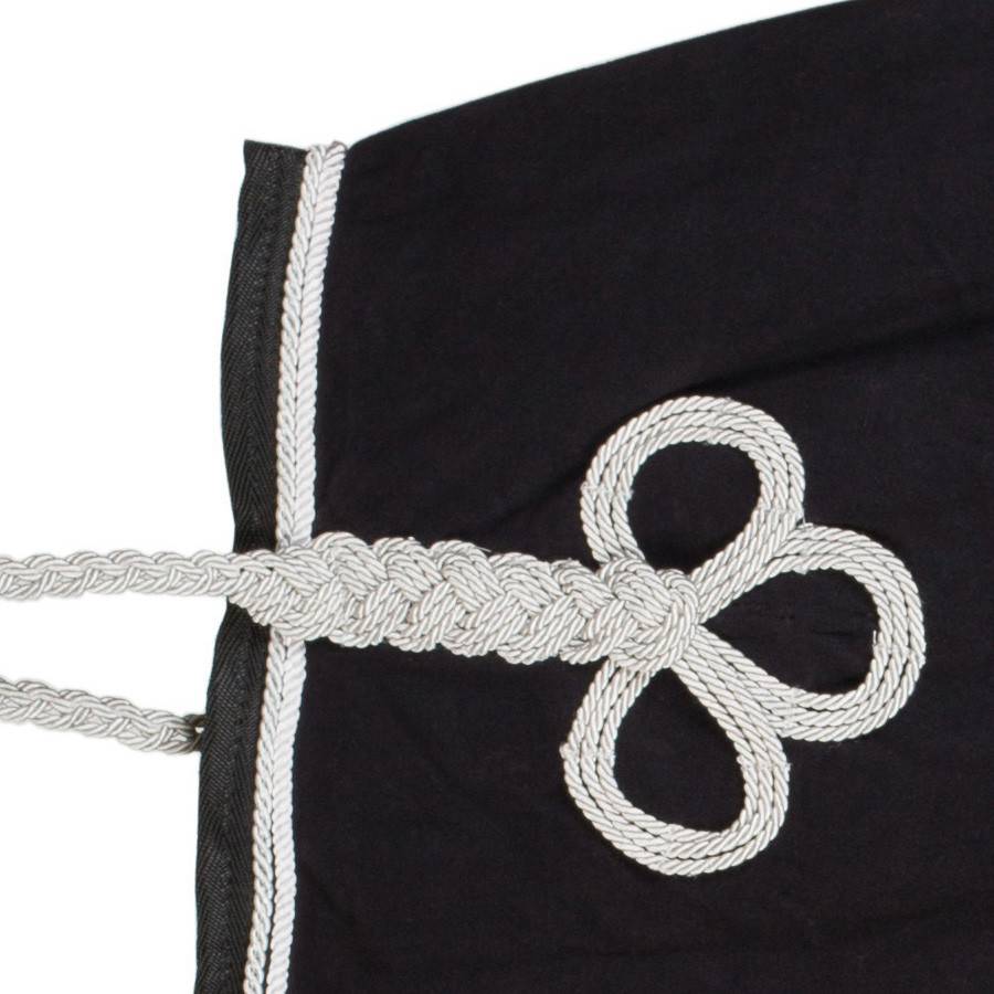 Fleece nierdeken - zwart/zwart - wit/zilvergrijs