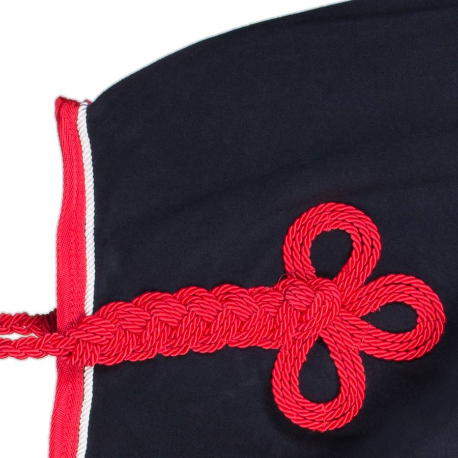Fleece nierdeken - blauw/rood - wit