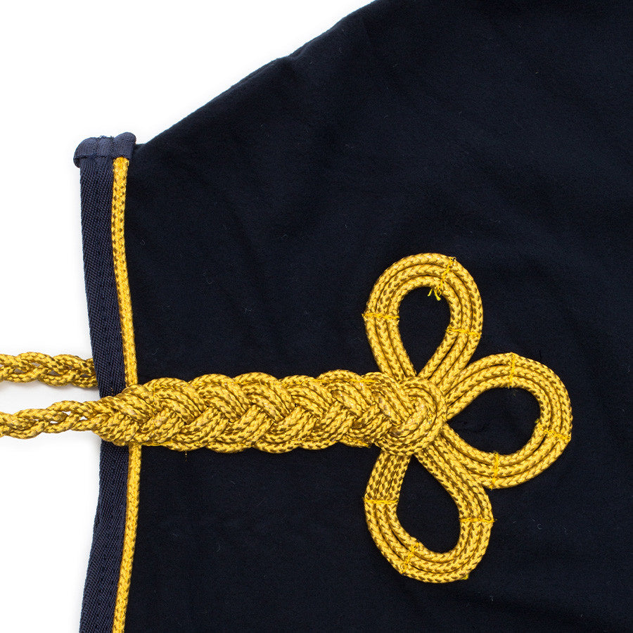 Fleece publiciteitsdeken - blauw/blauw - goud
