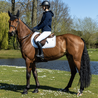 Tapis de selle Cookie - blanc/blanc-noirbleu marine