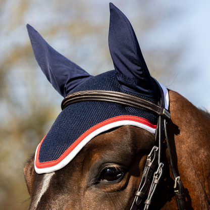 Bonnet en mesh - bleu marine/rouge - blanc