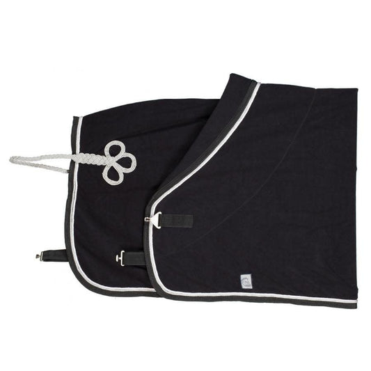 Fleece deken pony - zwart/zwart - wit/zilvergrijs