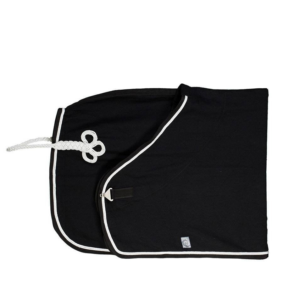 Woolen rug - black/black - white/silvergrey