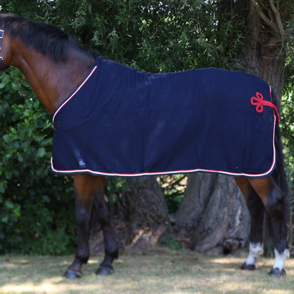 Honeycomb rug - navy/navy-white/red