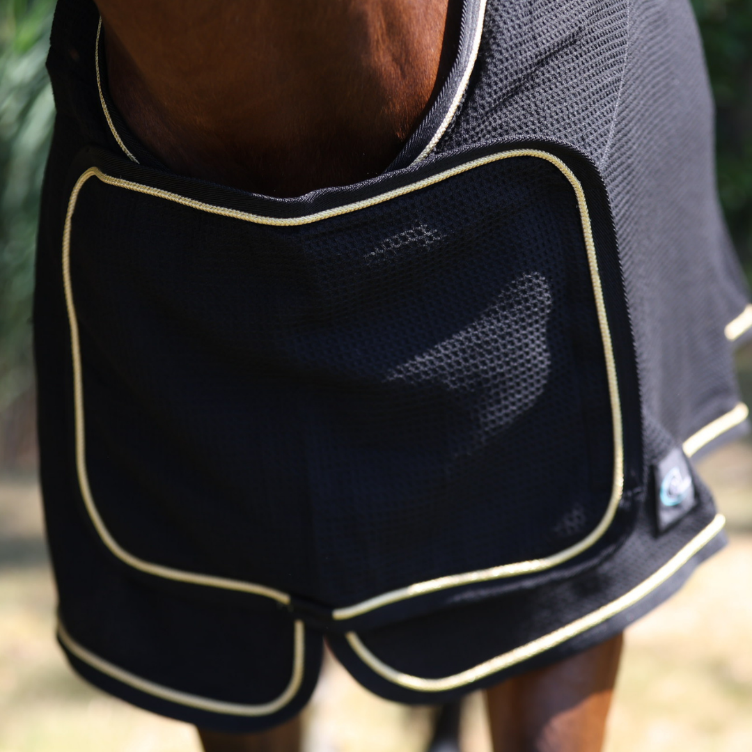 Publicity Honeycomb rug - black/black-gold
